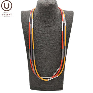 Multicolor Rubber Necklaces For Female Ethnic Necklace Chain Party Choker