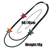 Multicolor Star Pendant Necklaces Wooden Jewelry Women Statement Necklace