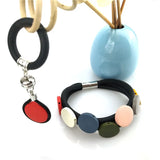 Multicolor Wood Bracelets Women Charm Bracelet Rubber Rope Chains Bangles