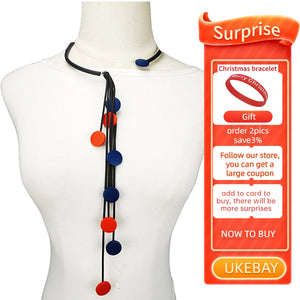 Multicolor Wood Necklace Women Choker Necklaces For Clothes Match