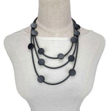 Multicolor Wood Necklaces Women Choker Necklace Rubber Rope Gothic Jewelry