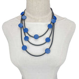 Multicolor Wood Necklaces Women Choker Necklace Rubber Rope Gothic Jewelry