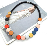 Multicolor Wooden Necklaces Women Choker Necklace Ethnic Jewelry