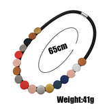 Multicolor Wooden Necklaces Women Choker Necklace Ethnic Jewelry
