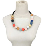 Multicolor Wooden Necklaces Women Choker Necklace Ethnic Jewelry