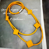 Orange Torques Women Choker Necklace Rubber Leather Necklaces Goth Jewelry