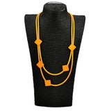Orange Torques Women Choker Necklace Rubber Leather Necklaces Goth Jewelry