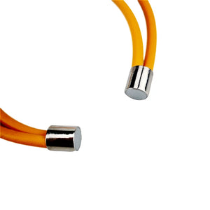 Orange Torques Women Choker Necklace Rubber Leather Necklaces Goth Jewelry