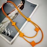 Orange Torques Women Choker Necklace Rubber Leather Necklaces Goth Jewelry