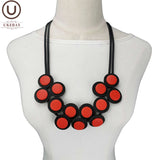 Gothic Style Wood Pendant Necklace Ethnic Boho Sweater Chain