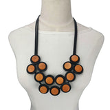 Gothic Style Wood Pendant Necklace Ethnic Boho Sweater Chain
