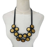 Gothic Style Wood Pendant Necklace Ethnic Boho Sweater Chain