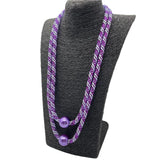 Purple Mesh Necklaces Big Sweater Chain Women Boho Pearl Pendant Necklace