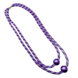 Purple Mesh Necklaces Big Sweater Chain Women Boho Pearl Pendant Necklace