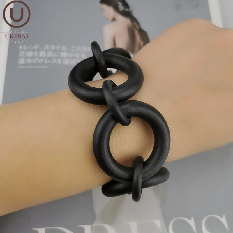 Ethnic Style Leather Charm Bracelet Chain Women Rubber Jewelry