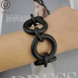 Ethnic Style Leather Charm Bracelet Chain Women Rubber Jewelry