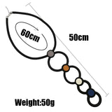 Round Circle Choker Necklaces Wood Rubber Jewelry For Women Boho Necklace