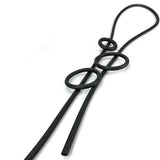 Round Circle Pendant Necklaces For Women Long Necklace Rubber Elasticity Chains