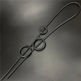 Round Circle Pendant Necklaces For Women Long Necklace Rubber Elasticity Chains