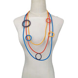 Boho Statement Necklace Choker for Women Big Sweater Chain Rubber Jewelry Gift