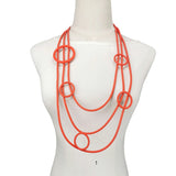 Boho Statement Necklace Choker for Women Big Sweater Chain Rubber Jewelry Gift