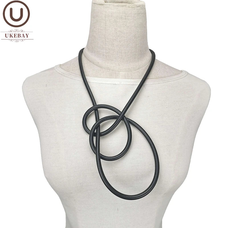 Rubber Choker Necklaces Punk Style Pendant Necklace