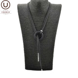 Rubber Pendant Necklace for Women Long Adjustable Chains Boho Jewelry