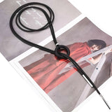 Rubber Pendant Necklace for Women Long Adjustable Chains Boho Jewelry