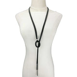 Rubber Pendant Necklace for Women Long Adjustable Chains Boho Jewelry