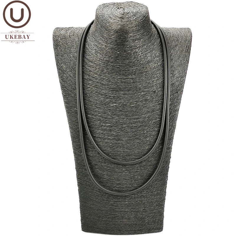 Rubber Leather Necklaces DIY Jewelry Women Silicone Torques Necklace