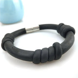 Gothic Charm Bracelet Women Rubber Bangles Leather Jewelry
