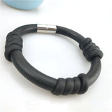 Gothic Charm Bracelet Women Rubber Bangles Leather Jewelry