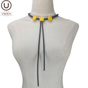 Wooden Tassel Choker Necklace Gothic Jewelry for Women