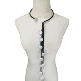 Wood Choker Necklace Long Rubber Sweater Chain