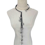 Wood Choker Necklace Long Rubber Sweater Chain