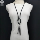 Tassel Rubber Jewelry Long Pendant Necklaces Women Gothic Necklaces