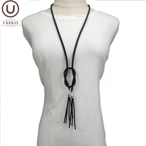 Tassel Rubber Jewelry Long Pendant Necklaces Women Gothic Necklaces
