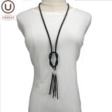Tassel Rubber Jewelry Long Pendant Necklaces Women Gothic Necklaces