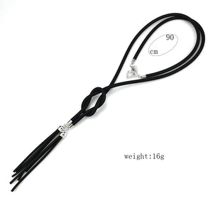 Tassel Rubber Jewelry Long Pendant Necklaces Women Gothic Necklaces