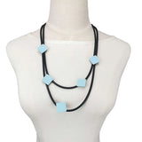 Wood Jewelry Rubber Necklaces Female Choker Necklace Rope Chain