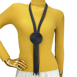 Wood Necklace Rubber Jewelry Female Long Necklaces Wooden Jewellery