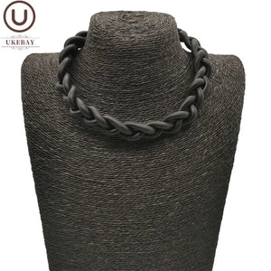 Rubber Choker Necklace Short Chain Ethnic Jewelry Boho Sweater Chain
