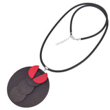 Red Wood Pendant Necklace for Halloween Gothic Look