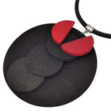 Red Wood Pendant Necklace for Halloween Gothic Look