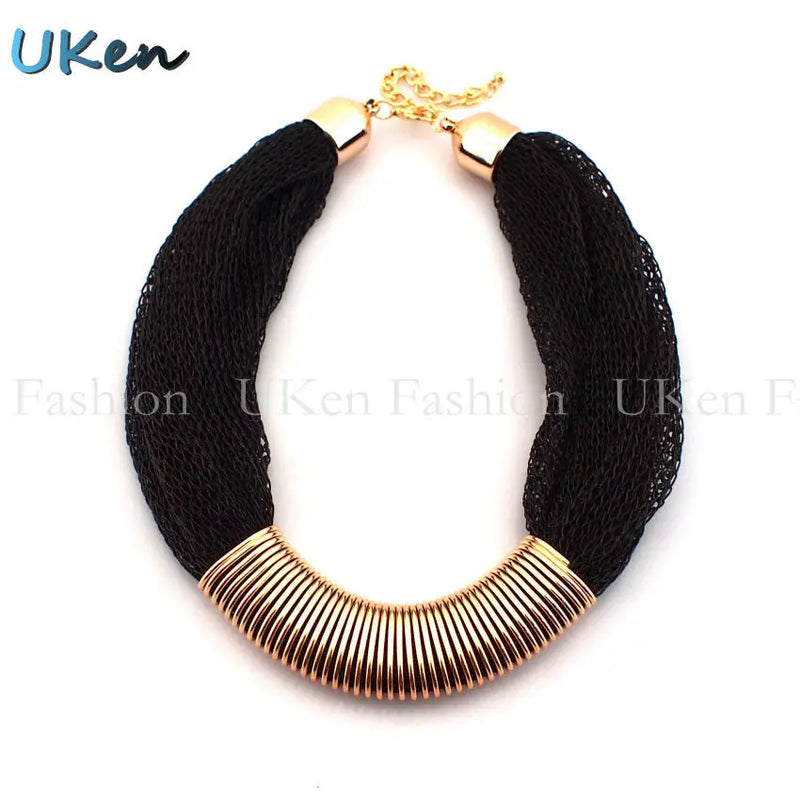 Charm Choker Net Ropes Cross Chain Necklaces for Women Party