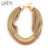 Charm Choker Net Ropes Cross Chain Necklaces for Women Party