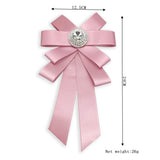 Big Crystal Bowknot Brooch Shirt Bow Tie Corsage Wedding