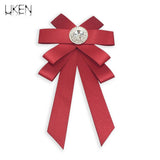 Big Crystal Bowknot Brooch Shirt Bow Tie Corsage Wedding