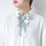 Big Crystal Bowknot Brooch Shirt Bow Tie Corsage Wedding
