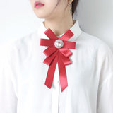 Big Crystal Bowknot Brooch Shirt Bow Tie Corsage Wedding